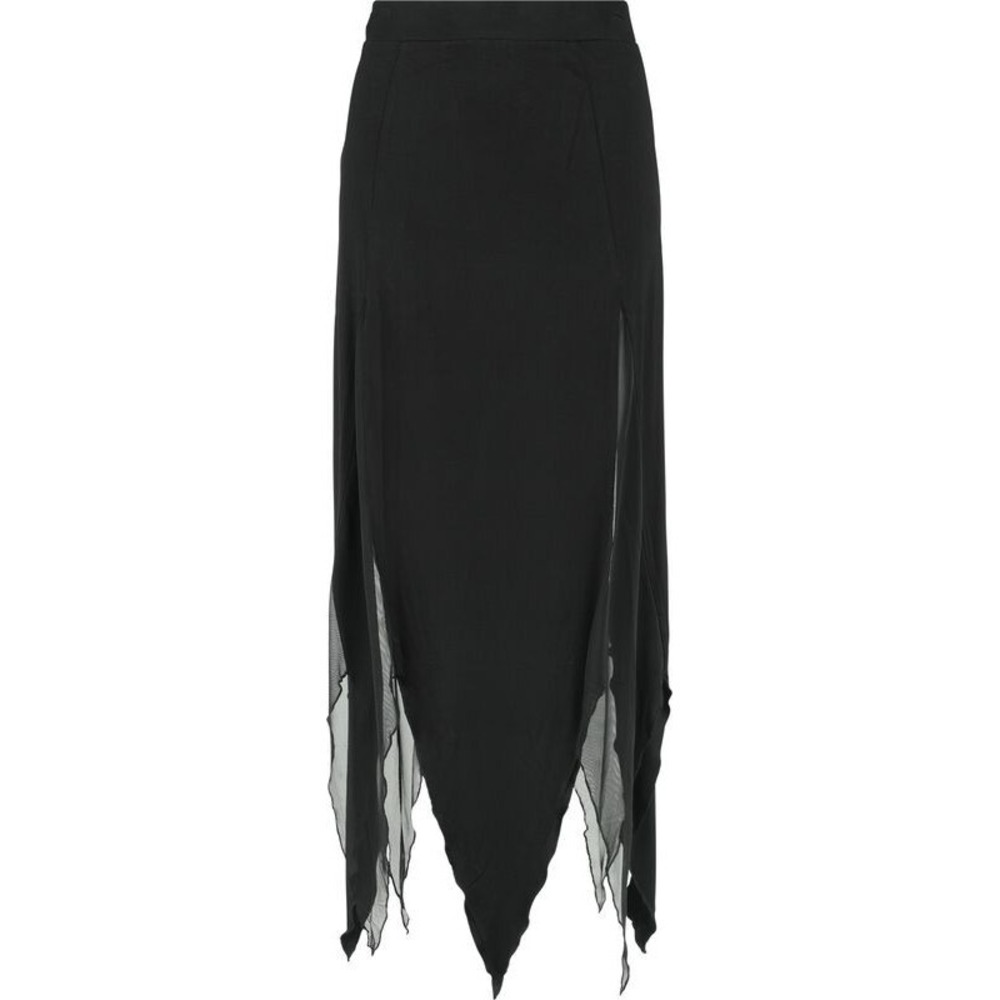 Killstar Grimmer The Better Midi Skirt 3XL 3X Stretchy Black Handkerchief Hem